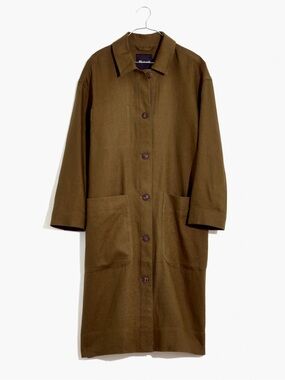 Madewell Kale Linen Oversized Duster Coat